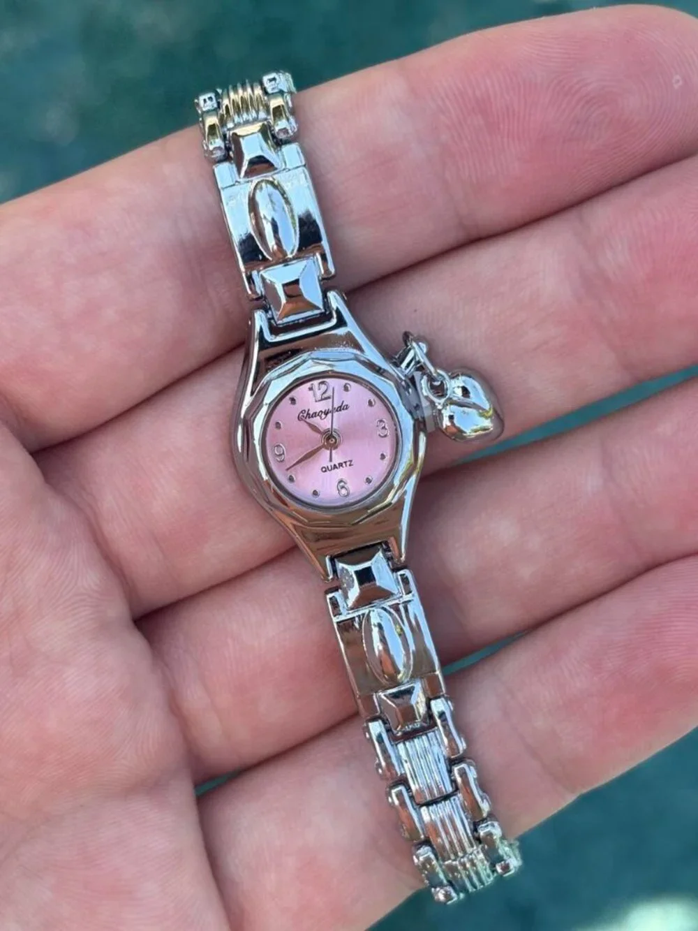 Preppy Silver Heart Charm Link Watch Preppy Y2K OS